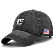 NYC 1985 USA Hat Men's Denim Baseball Peaked Cap - Deck Em Up