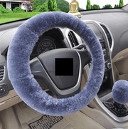 Winter Wool Car Cover Plush Steering Wheel Cover 3 Piece Set - Deck Em Up