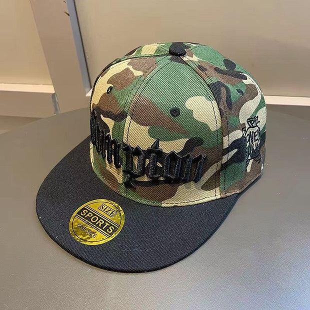 Men's Summer Wide Brim Camouflage Hip Hop Spring And Autumn Korean Style Trendy Big Head Circumference Flat Brim Baseball Hat - Deck Em Up