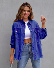 Fashion Ripped Shirt Jacket Female Autumn And Spring Casual Tops Womens Clothing - Deck Em Up