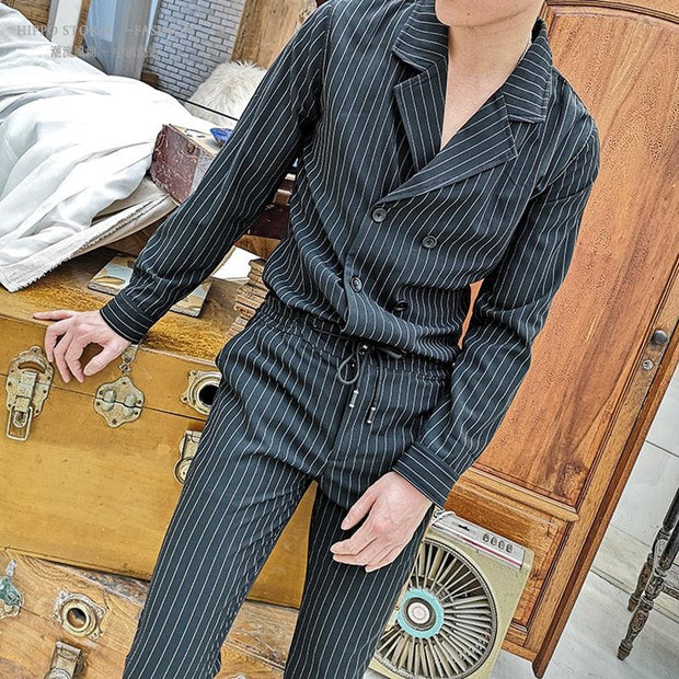 Slim Mens Sexy Striped Shirt - Deck Em Up