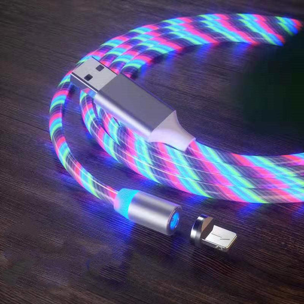 Magnetic Charging Cable Streamer Fast Charging Cable Lighting Micro USB Cable LED Magnet Charger Type-C Cable - Deck Em Up