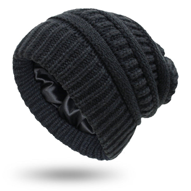 Hats Men's & Women's Protective Hairstyles, Warm Woolen Knit Satin Hats Caps - Deck Em Up