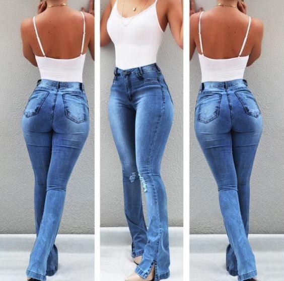 Stretch Ripped Jeans Sexy Hot Women Butt View Hot Sexy Fashion Designer - Deck Em Up