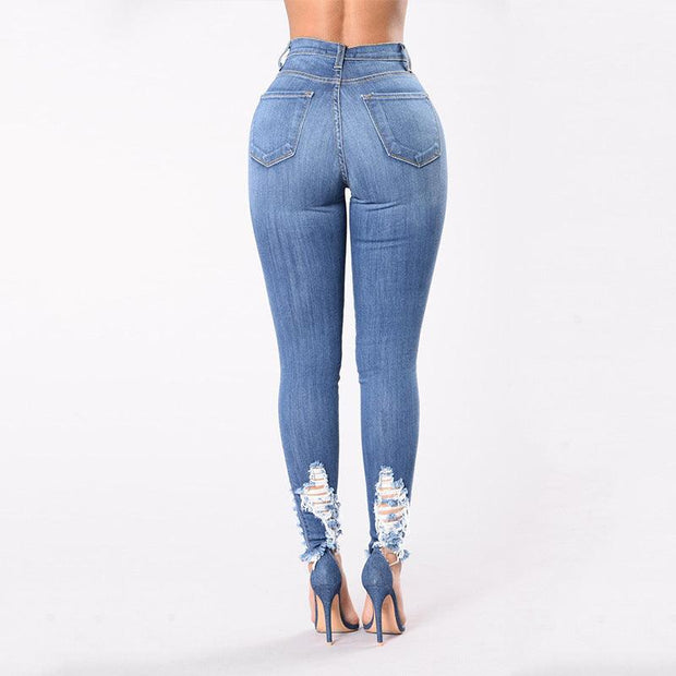 Stretch Ripped Jeans Hot Sexy Fashion Designer Women - Deck Em Up