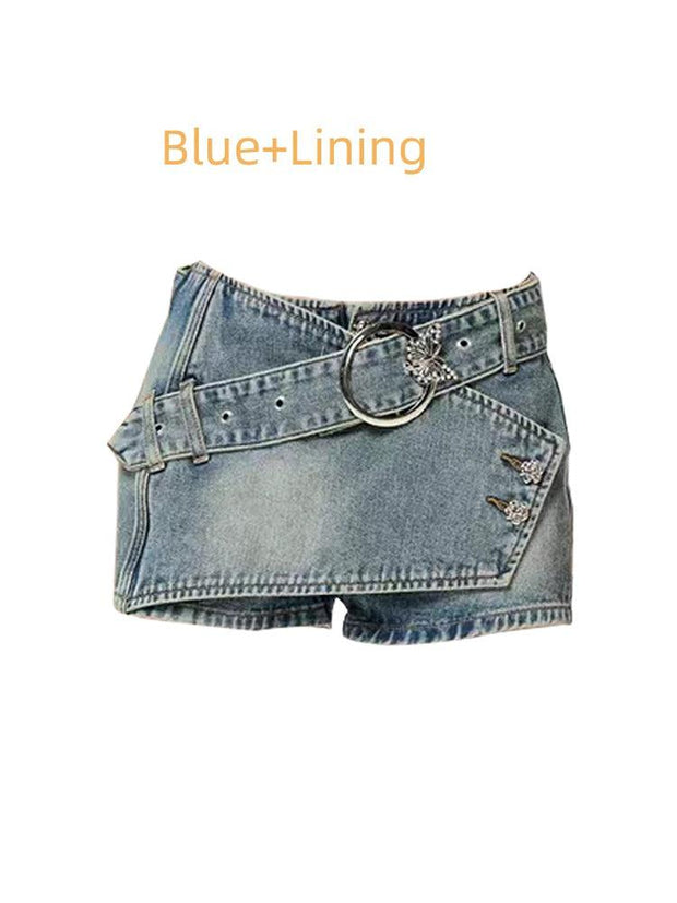 Retro Spicy Girl Denim Skirt Female Y2g Denim Skirt Design Sense Niche Sweet Spicy Sheath - Deck Em Up