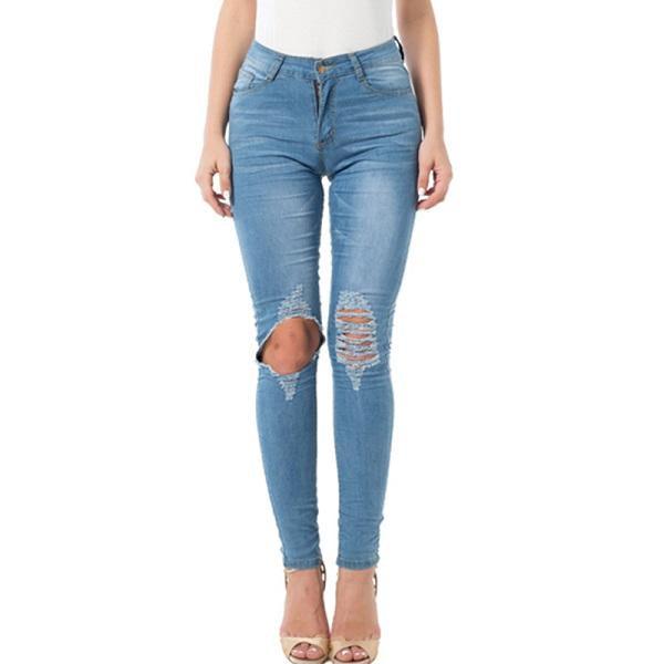 Designer Flower Swirl Ripped Jeans For Women Women Jeans Pencil Pants Denim Jeans - Deck Em Up