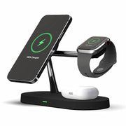 Multifunctional Five-In-One Magnetic Wireless Charging Watch Headset Desktop Mobile Phone Holder Charger 15W Fast Charge - Deck Em Up