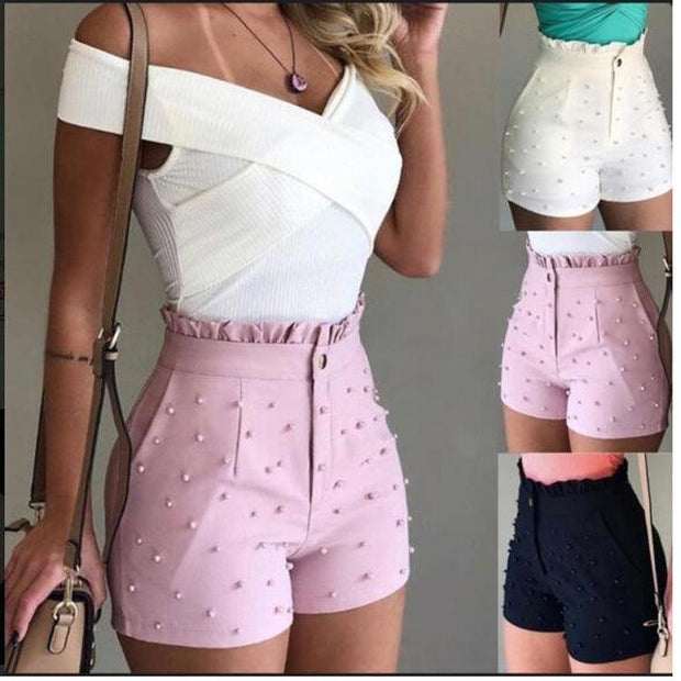 Explosive Style Women's Shorts, Gun Beads Solid Color Sexy Shorts Women - Deck Em Up