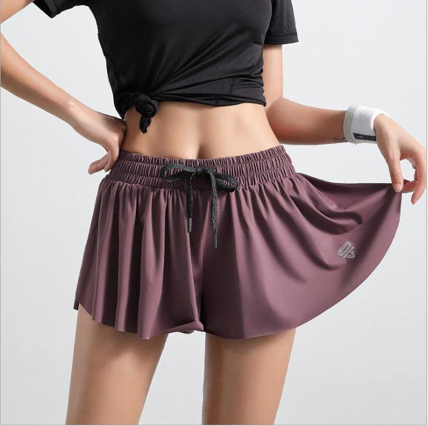 Women Hight Elastic Running Shorts Anti-light - Deck Em Up