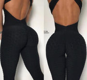 Yoga Jumpsuit Cross Design Backless Tracksuit Full Bodysuit - Deck Em Up