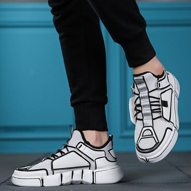 Wild White Sneakers Men's Breathable Mesh Casual Sneakers - Deck Em Up