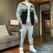 Fashion Men Clothing Jogging Suit Casual Tracksuit 2 Pieces Set Jackets and Pants - Deck Em Up