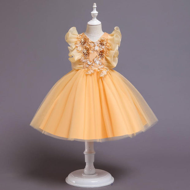 Children's Princess Dress Korean Style Puffy Dress Wedding Dress Costume - Deck Em Up