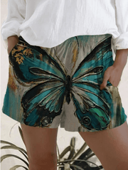 Printed Elastic High Waist Shorts Women - Deck Em Up