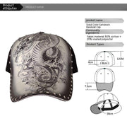 Personalized Stylish Print Dragon Sun-proof Peaked Baseball Cap - Deck Em Up