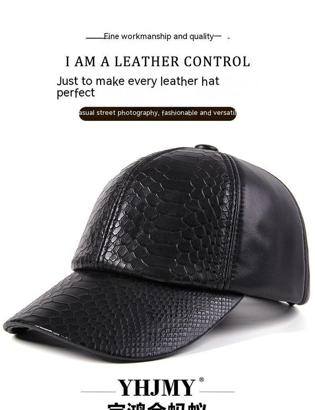 Autumn And Winter High-end Leisure Leather Hat - Deck Em Up