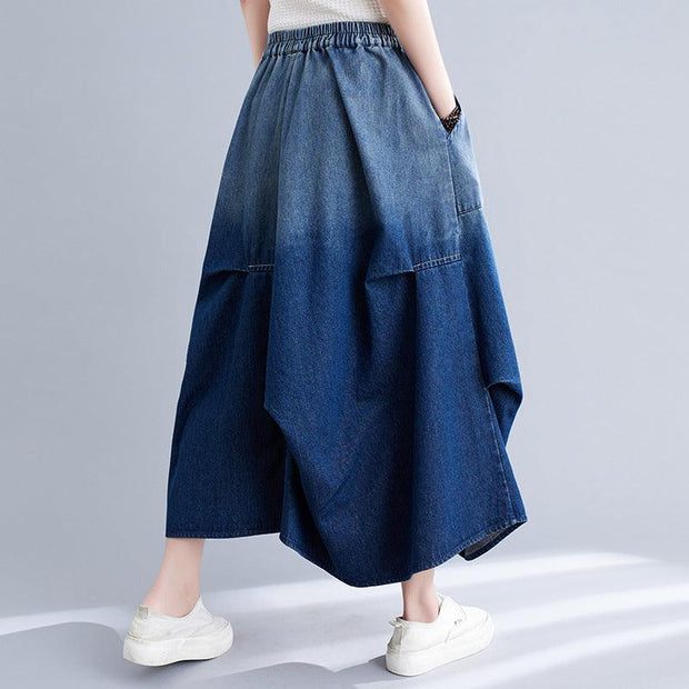 Gradient Color Denim Skirt For Women - Deck Em Up