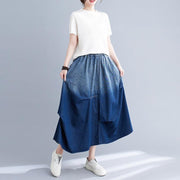 Gradient Color Denim Skirt For Women - Deck Em Up