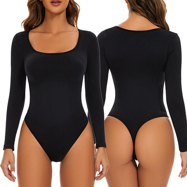 Sexy Seamless Thread Square-neck Cinched Breasted Body Shaping Clothes - Deck Em Up