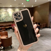 Apple Phone Case Accessories Love Crystal Diamond Edge Electroplating Protective Cover - Deck Em Up