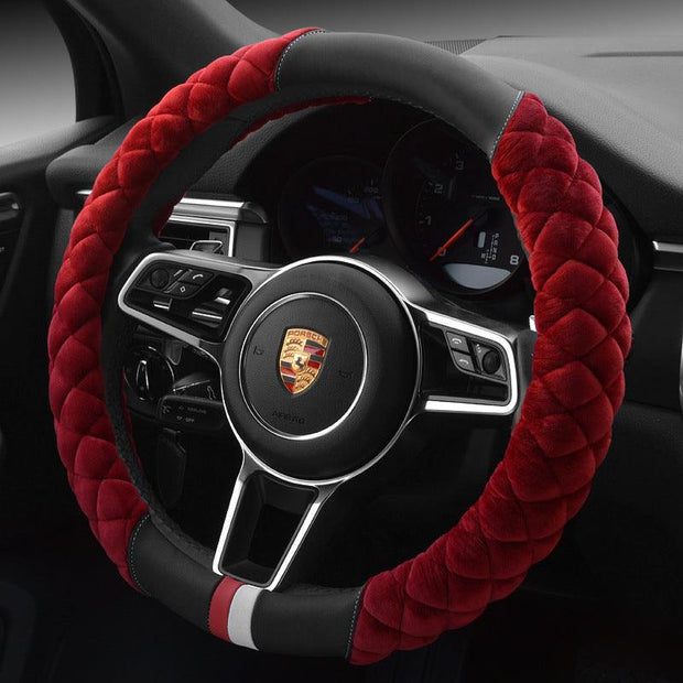 Universal Car Steering Wheel Cover Winter Decoration Cute 38cm Plush Footprint Auto Automobile Vehicle Steering Wheel Protector - Deck Em Up