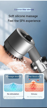 The Third Gear Adjustable Strong Supercharged Shower Head Household Bath Shower Hose Shower Head - Deck Em Up