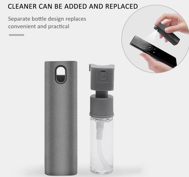 2 In 1 Phone Computer Screen Cleaner Kit For Screen Dust Removal Microfiber Cloth Set - Deck Em Up