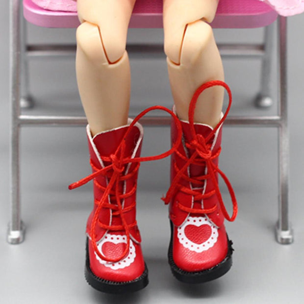 BJD Doll Boots Strap Printing Heart-shaped Doll Dress-up 41 Shoes - Deck Em Up