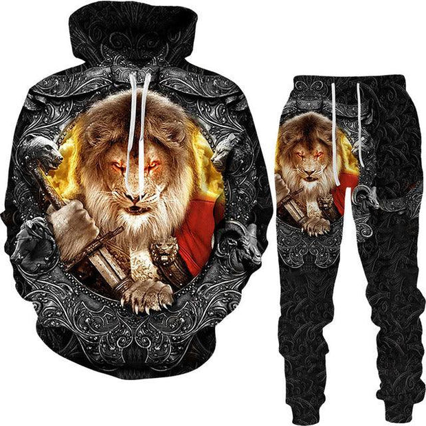 Autumn Tracksuit Men's Digital D Lion King Print Men's - Deck Em Up