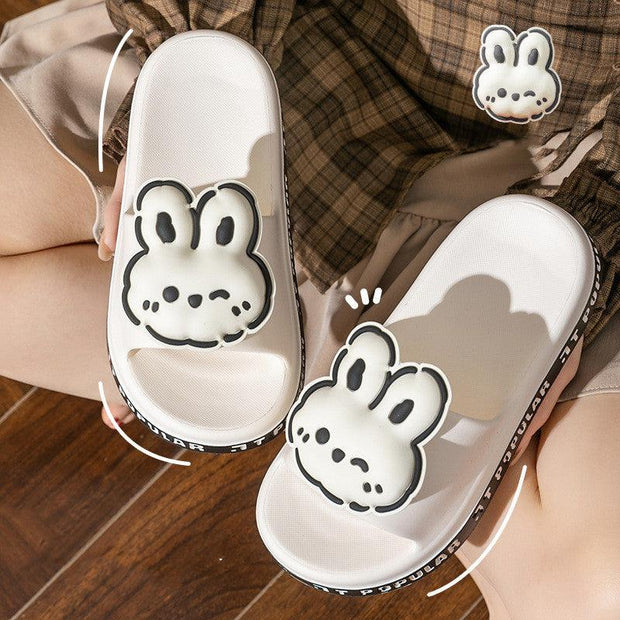 Cute Rabbit Slippers For Women Summer Fashion Letter Garden Shoes Indoor Anti-Slip Floor Bathroom Bathing Home Slipper - Deck Em Up