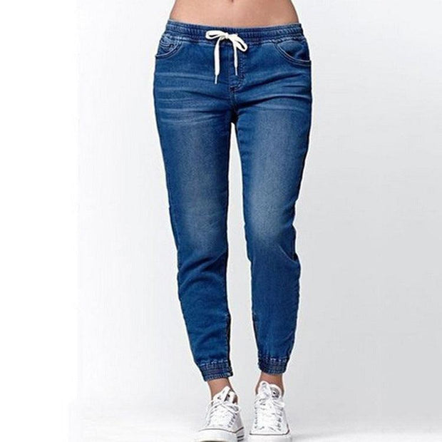 Lantern Jeans Women Sexy Style Three Quarter Lace Bow - Deck Em Up