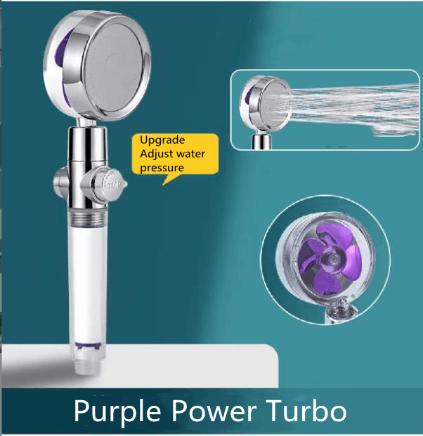 Shower Head Water Saving Flow 360 Degrees Rotating With Small Fan ABS Rain High Pressure Spray Nozzle Bathroom Accessories - Deck Em Up