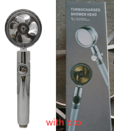 Shower Head Water Saving Flow 360 Degrees Rotating With Small Fan ABS Rain High Pressure Spray Nozzle Bathroom Accessories - Deck Em Up