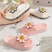 Summer Flower Slippers Women New Fashion Letter Garden Shoes Indoor Anti-Slip Floor Bathroom Bathing Home Slipper - Deck Em Up