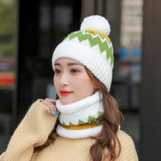 Women's Woolen Hat & Scarf Fleece Thickening - Deck Em Up