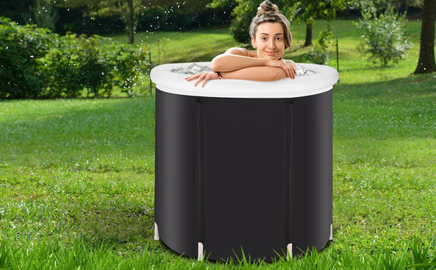 Recovery Ice Tub Foldable Bathtub Outdoor Portable Cold Water Therapy Tub Fitness Rehab Ice Tub For Athletes Long Lasting Insulated Ice Tub, Spa Soaking Bucket - Deck Em Up