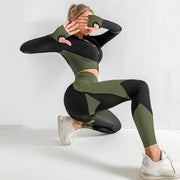 3 Piece Yoga Set Seamless Sport Set Women Gym Clothing Leggings Women Crop Top Sports Bra Women Fitness Gym Set Womens Outfits Tracksuit - Deck Em Up