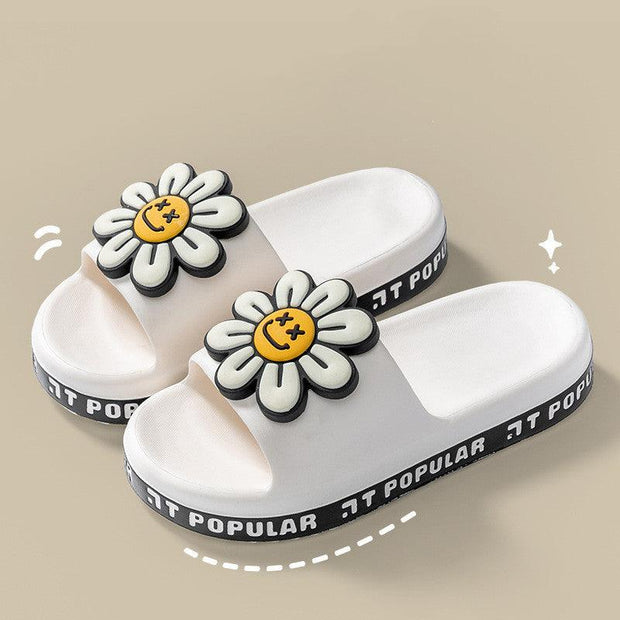 Summer Flower Slippers Women New Fashion Letter Garden Shoes Indoor Anti-Slip Floor Bathroom Bathing Home Slipper - Deck Em Up