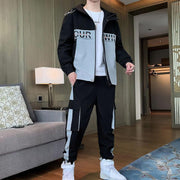 Fashion Men Clothing Jogging Suit Casual Tracksuit 2 Pieces Set Jackets and Pants - Deck Em Up