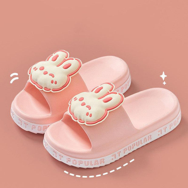 Cute Rabbit Slippers For Women Summer Fashion Letter Garden Shoes Indoor Anti-Slip Floor Bathroom Bathing Home Slipper - Deck Em Up