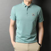 Summer New Style Short-Sleeved Lapel Polo Shirt Pure Color Casual Self-Cultivation Tide Brand - Deck Em Up