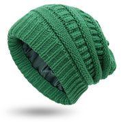 Hats Men's & Women's Protective Hairstyles, Warm Woolen Knit Satin Hats Caps - Deck Em Up