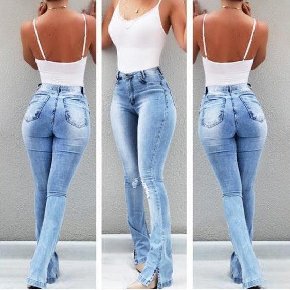 Stretch Ripped Jeans Sexy Hot Women Butt View Hot Sexy Fashion Designer - Deck Em Up