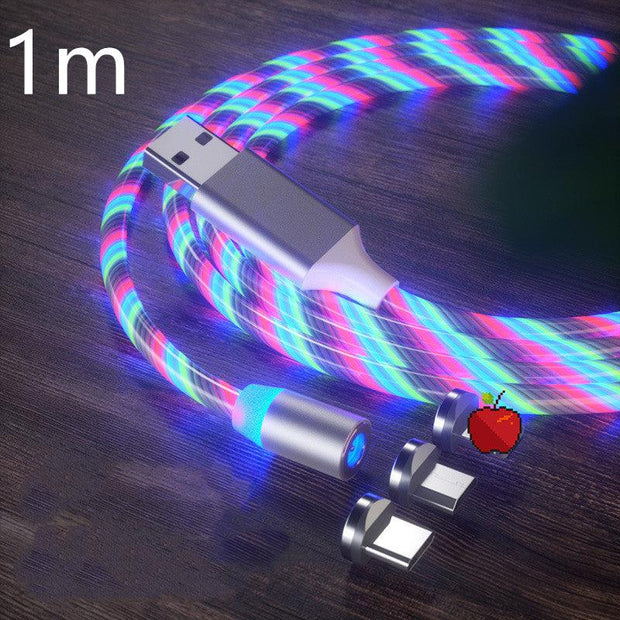 Magnetic Charging Cable Streamer Fast Charging Cable Lighting Micro USB Cable LED Magnet Charger Type-C Cable - Deck Em Up