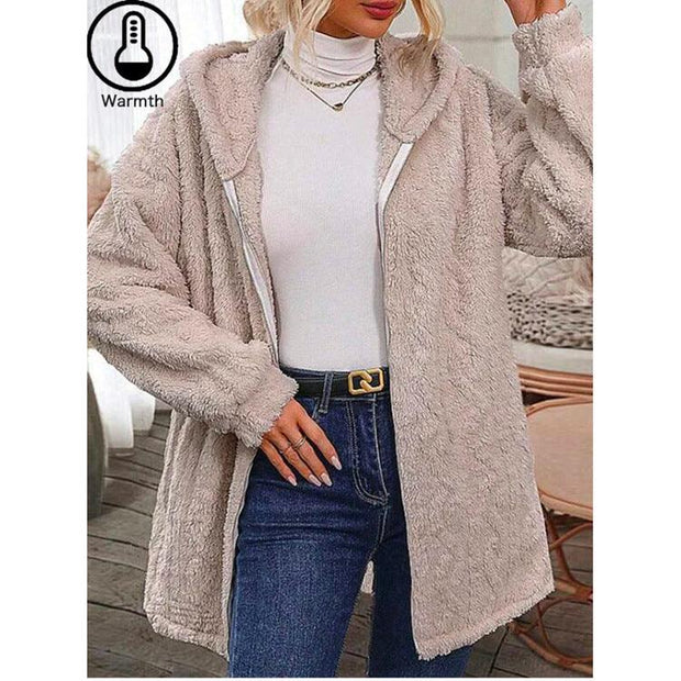 Hooded Long Sleeve Coat Top Women's Cardigan - Deck Em Up