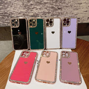 Apple Phone Case Accessories Love Crystal Diamond Edge Electroplating Protective Cover - Deck Em Up