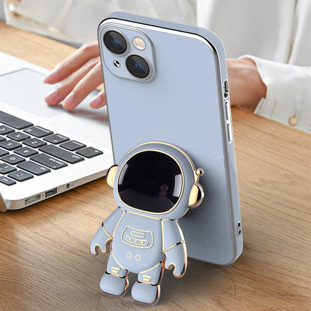 3D Astronaut Phone Case Anti-Drop Electroplating Bracket - Deck Em Up