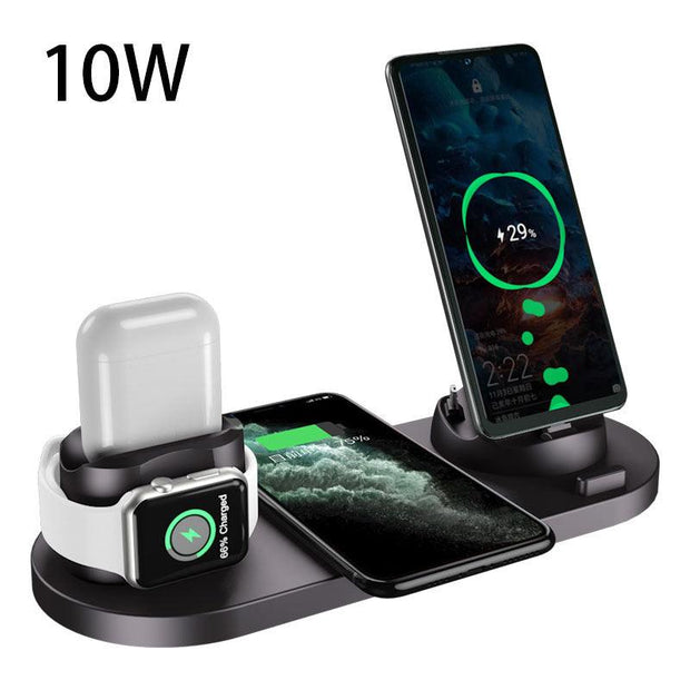 Wireless Charger For IPhone Fast Charger For Phone Fast Charging Pad For Phone Watch 6 In 1 Charging Dock Station - Deck Em Up