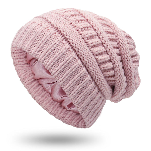 Hats Men's & Women's Protective Hairstyles, Warm Woolen Knit Satin Hats Caps - Deck Em Up